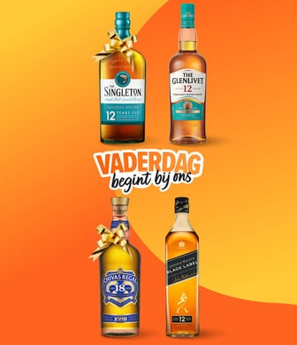 Vaderdag begint bij ons! koop een fles whisky om je vader mee te verrassen.